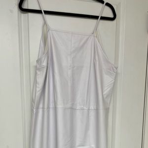White t-strap dress with side split! V back in the back! Size L